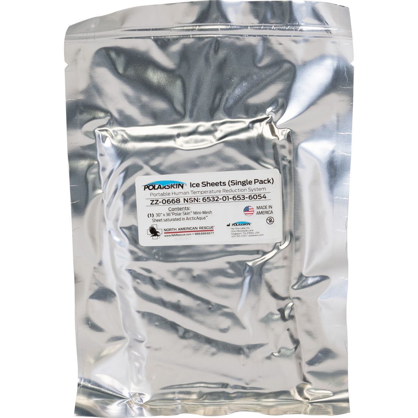 Polar Skin ice sheets packaging on a white background